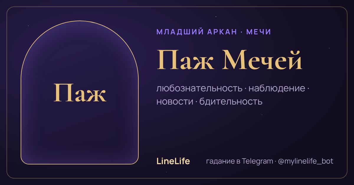 Паж Мечей: значение карты Таро в любви — иллюстрация LineLife